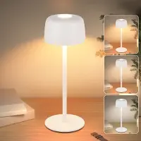ZMH LED Tischleuchte Kabellos Dimmbar weiß Touch Tischlampe Höhenverstellbar USB Aufladbar Akku nachttischlampe Wasserdichte mit 3 Farbtemperaturen