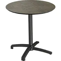Essentials X Cross Terrassentisch Schwarz gestell + Midnight Marble HPL Ø70 cm
