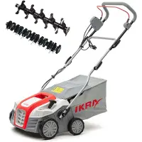 Ikra Elektro Vertikutierer Rasenlüfter IEVL 1840 | 1800 W | 40 cm Arbeitsbreite | Arbeitstiefe +6 bis -12 mm | inkl. 55 L Fangsack
