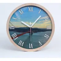 Tulup Holzuhr 20fi cm wanduhr - weiße Spitzen - Brücke sanrancisco
