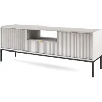 Lomadox Lowboard in grau, Fußgestell schwarz NEWCASTLE-160