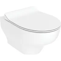 Creavit NESS Wand-WC Tornado Flush randlos glänzend weiß spülrandloses Hänge WC ohne Sitz