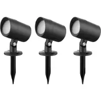 LINDBY Smart LED-Erdspießstrahler Nycta, RGB, Tuya, 3er-Set