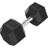 Tunturi Platinum Hexa Kurzhantel - Gummi - 1x 22,5 kg - Schwarz