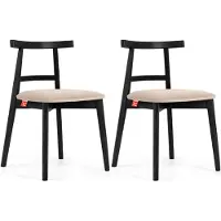 Konsimo Esstischstühle 2 St "LILIO", Creme, Buchenholz, Vintage, 47x76,5x45cm
