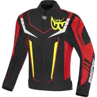 Berik Radic Evo Plus Schwarz Weiß Rot Gelb Wasserdichte Motorrad Textiljacke Größe 52