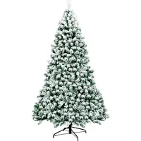 Northix 225 cm hoher, beleuchteter, schneebedeckter Weihnachtsbaum mit Metallständer