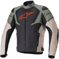 Alpinestars T-Jaws V3 Wasserdichte Motorrad Textiljacke, schwarz/oliv, M