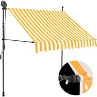 The Living Store Einziehbare Markise Handbetrieben mit LED 150 cm Weiß Orange