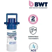 BWT Ersatzkartusche, AQA PURA, Filtert schlechte Geschmäcker, Gerüche, Pestizide und Schwermetalle, 20 Mikron