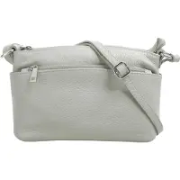 Cluty Umhängetasche "Damen echt Leder, Made in Italy", Damen, Gr. B/H/T: 27cm x 15cm x 6cm onesize, grau, Leder, unifarben, Taschen Umhängetasche, echt Leder, Made in Italy