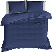 De Witte Lietaer Bettbezug, Olivia Blue Indigo - 260 x 240 cm + 2x 60 x 70 cm - Baumwollsatin