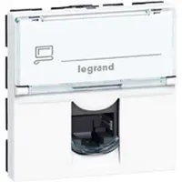 Legrand 076576 Datendose 1xRJ45 geschirmt für MOSAIC, Kategorie 6A STP, 2 Module, Farbe: weiß