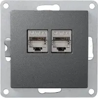 McPower Netzwerk-Dose ''Flair'' CAT6A, UP, anthrazit, vollgeschirmt