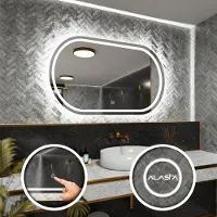 Alasta Ovaler LED-Spiegel 130x90 cm für Badezimmer, Schlafzimmer und Wohnzimmer
