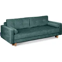 Konsimo Schlafsofa 3-Personen zeitloses Design mit weiche Sitzfläche und hohe Rückenlehne "ERISO", blau, Chenille-Stoff, Scandinavian, 220x80x100cm
