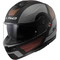 LS2 Helmets LS2 FF908 Strobe II Orion Klapphelm, schwarz matt/grau, M (57/58)