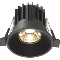 Maytoni Einbaustrahler LED Schwarz – Runder Spot aus Aluminium , 7 W