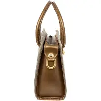 Sima Handtasche aus Hirschleder und goldenem Leder, braun/golden, Serie 17-4427