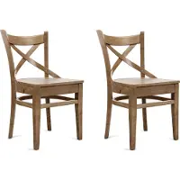 Konsimo Esszimmerstühl 2-tlg gestell aus Massivholz "TEMOS", Braun, Holz, Scandinavian, 45,5x81,5x43 cm