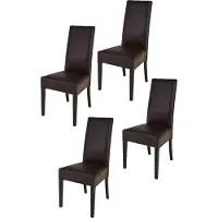 STOCK LINE t m c s Tommychairs - 4er Set Moderne Stühle LUISA für Küche und Esszimmer, robuste Struktur aus lackiertem Buchenholz Farbe Wengeholz, Gepolstert und mit Kunstleder in der Farbe Mokka bezogen