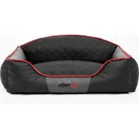 HOBBYDOG Hundekissen Hundebett Hundekorb Hundesofa für Haustier Hunde Waschbar - Elite - 84 x 65 x 28 cm [Größe: XL] - Schwarz mit Grau