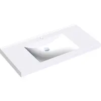 Kwc Waschtisch, QUADRO, MIRANIT, 1000x125x530 mm, rechteckige Waschbeckenform mit flachem Boden