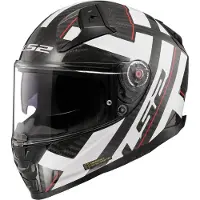 LS2 Helmets LS2 FF811 VECTOR II CARBON STRONG Integralhelm carbon-weiss S S in grau/schwarz/weiß