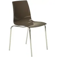 GRAND SOLEIL Moderne Design Stühle Lollipop mit Stahlbeinen und Kunststoffsitz - Braun