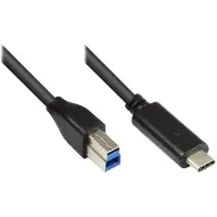 GOOD CONNECTIONS Anschlusskabel USB 3.0, USB-C-Stecker an USB 3.0 B Stecker, schwarz, 1,8m,