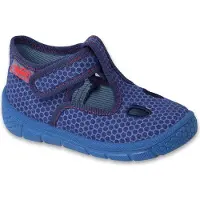 Befado Jungen Hausschuhe Honey 630p005 Blau flexible Ultraleicht Klettverschluss