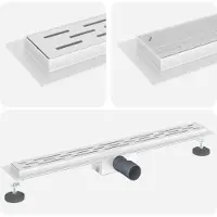 Syfax Duschabfluss mit Liniendesign Silber 80 cm Edelstahl 304