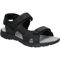 American Club XD113 Solide Herrensandalen, Innensohle aus echtem Leder, Sandalen mit Klettverschluss, Schwarz 46