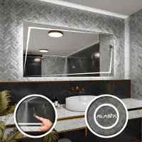 Alasta Rechteckiger LED-Spiegel 170x60 cm für Wohnzimmer, Schlafzimmer und Badezimmer
