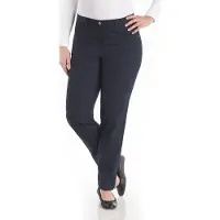 Kjbrand Chinohose "Betty Chino", Damen, Gr. 42 (21), K-Gr, blau (dunkelblau), Web, Obermaterial: 60% Baumwolle, 37% Polyamid, 3% Elasthan, bequem knöchellang, Hosen Chinohose, mit Komfortbund