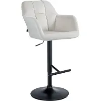 CLP Barhocker Natoma Samt, Farbe:creme, Material Gestell:Metall matt schwarz