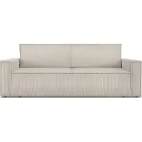 Konsimo Schlafsofa in Pet Friendly Cord-Stoff mit Armlehnen "NAPI", Cremig, Cordstoff, Loft, 228x89x101 cm