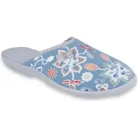 Befado Damen Hausschuhe Blumen Blau 37