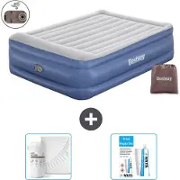 Bestway Luftmatratze - 2-Personen - 152 x 203 x 56 cm - Grau/Blau - Inklusive Zubehör