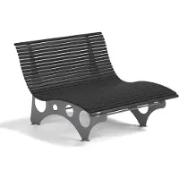 HOME DELUXE Wellenliege NIRA Anthrazit - 97 x 148 x 152 cm, ergonomisch geformt | Gartenliege, Waldsofa