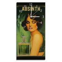 Wallario Design Wanduhr Grüne Versuchung aus Echtglas, Größe 30 x 60 cm