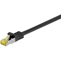 Goobay 10X 91590 RJ45 Patchkabel CAT 6A S/FTP (PiMF), 500 MHz mit CAT 7 Rohkabel, Schwarz, 1 m - LSZH halogenfrei, Kupfer, RJ45 (CAT 6A) Stecker