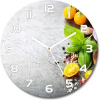 Tulup Wanduhr aus Glas 30fi Glasbild Glasuhr Gehärtetes Glas - weisse-zeiger - Vegetables