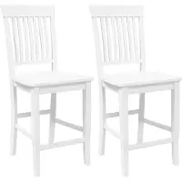 Syfax Barhocker 2 Stk. Weiß Massivholz Gummibaum