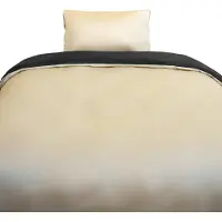 Cofi1453® Einfarbige Wendebettwäsche 100% Baumwolle Satin mit Reißverschluss für Einzel- und Doppelbett Beige/Anthrazit 155 x 220 cm + 80 x 80 cm