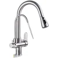 OEM Küchenarmatur, Kalt- und Warmwassersteuerung, Doppelgriffkomfort,Nickel gebürstet