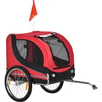 Fortuna Lai Hundeanhänger Fahrradanhänger Hundetransporter Hunde Fahrrad Anhänger Rot+Schwarz 130 x 73 x 90 cm