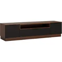 Feldmann-Wohnen Lowboard Alicante TV-Unterschrank 200x50x54cm Walnuss schwarzgrau