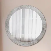 Wallfluent Ø80cm Modern Spiegel - Wandspiegel Wandmontage- Schlafzimmer - Grau Beton