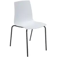 GRANDSOLEIL Esszimmerstühle mit Schwarzen Metallbeinen Modern Candy - Weiß